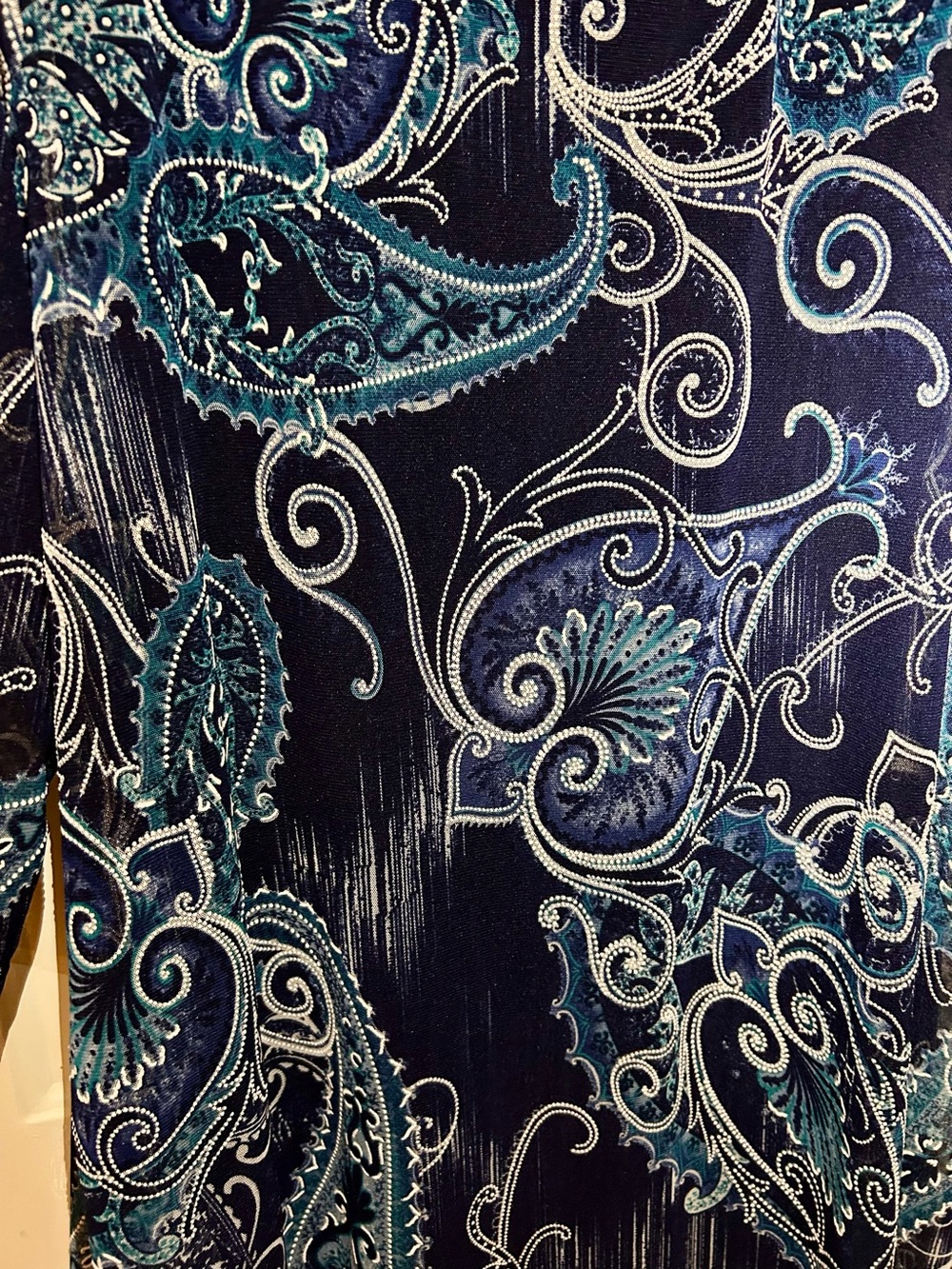 R&M Richards Navy and Teal Paisley Layered Dress Set - Picture 6 of 13